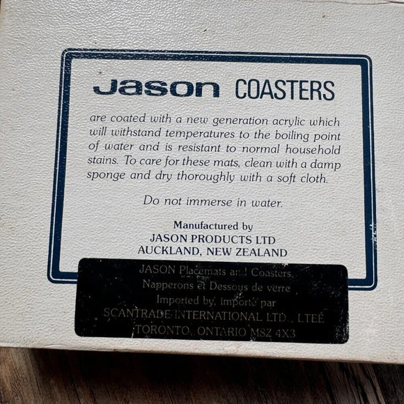 Vintage Jason Drink  Coasters Flower Box Cork Backed Rectangle Set 6 New Zealand - Picture 4 of 6